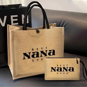 Tote, Nana Stylish Tan Tote Bag Set, NEW, 2 pcs.